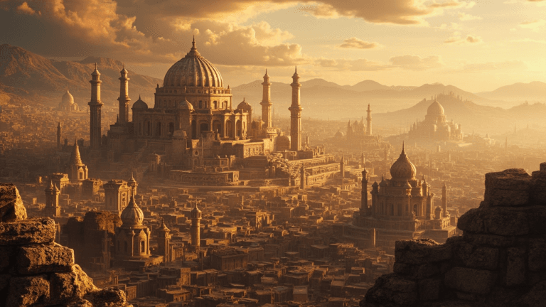A caricature of one of the historic cities